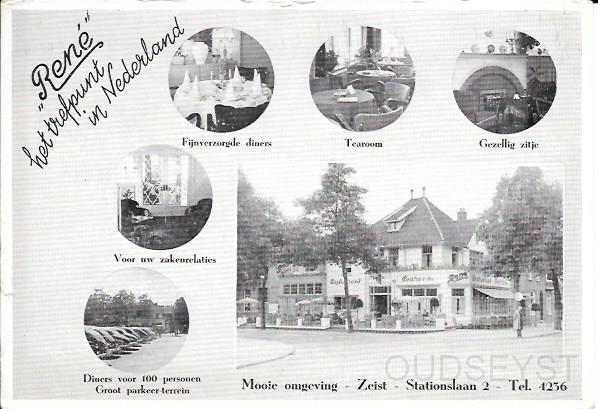 Bedrijven in Zeist0004, Rene. .jpg - Rene stationslaan 2: Hoek Slotlaan Stationslaan tegenover het vroegere station. Begin 1900 was hier Parkkiosk Sigaren en prentbriefkaarten en later hier lunchroom-restaurant Centraal Dunselman gevestigd. Restaurant Rene was hier gevestigd voor het huidige Chinese restaurant Lin Fa.